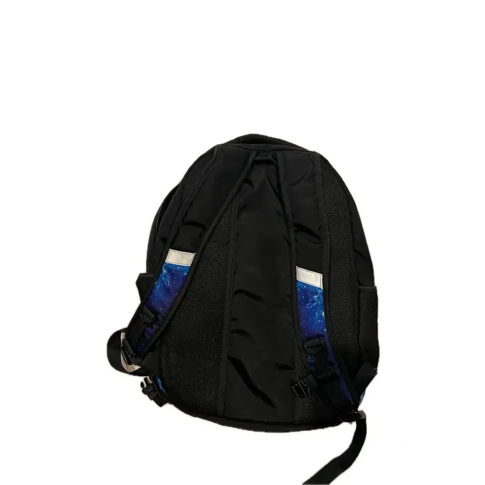No Label School Backpack Black w Space Print 24L